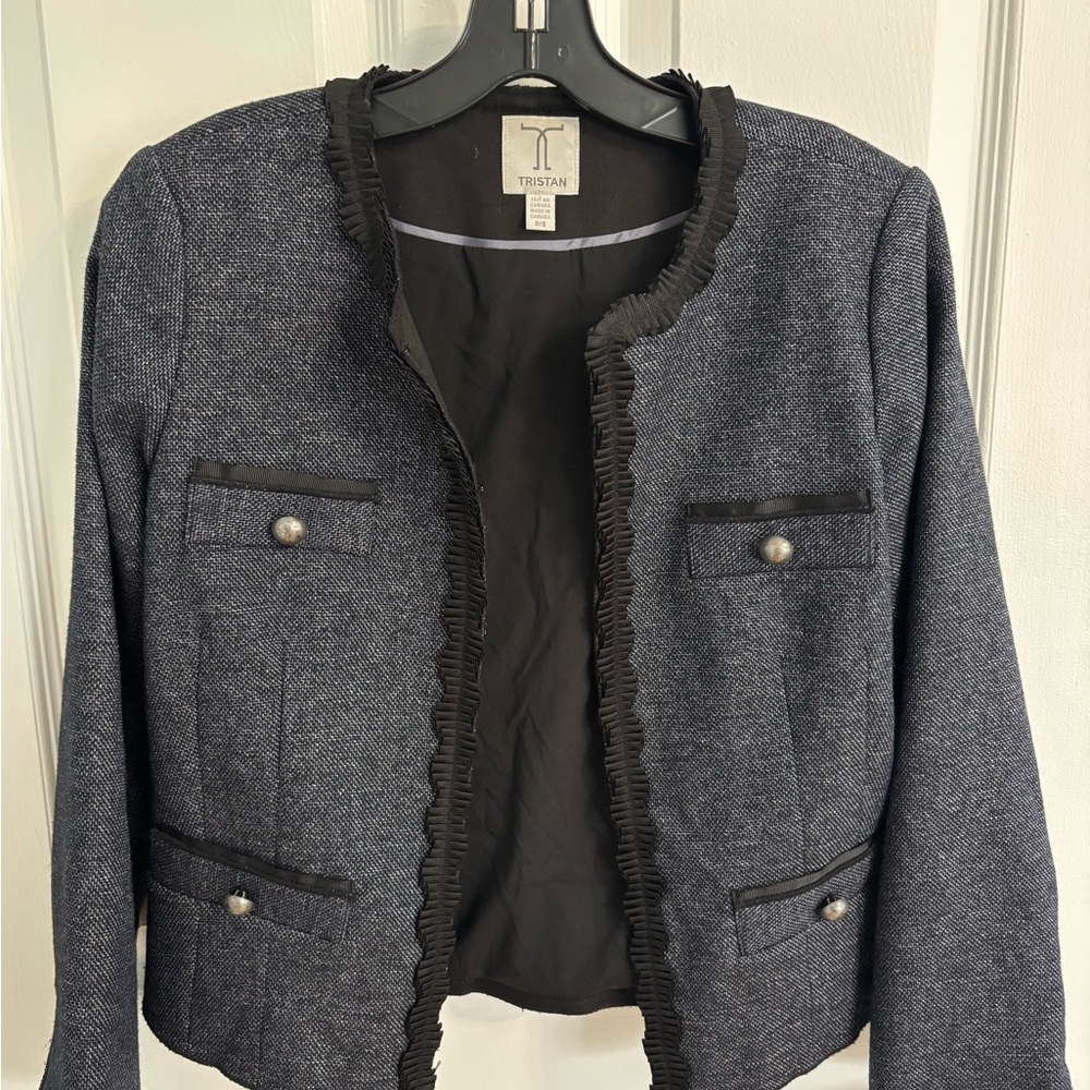 Blue Tweed Lady Jacket by Tristan